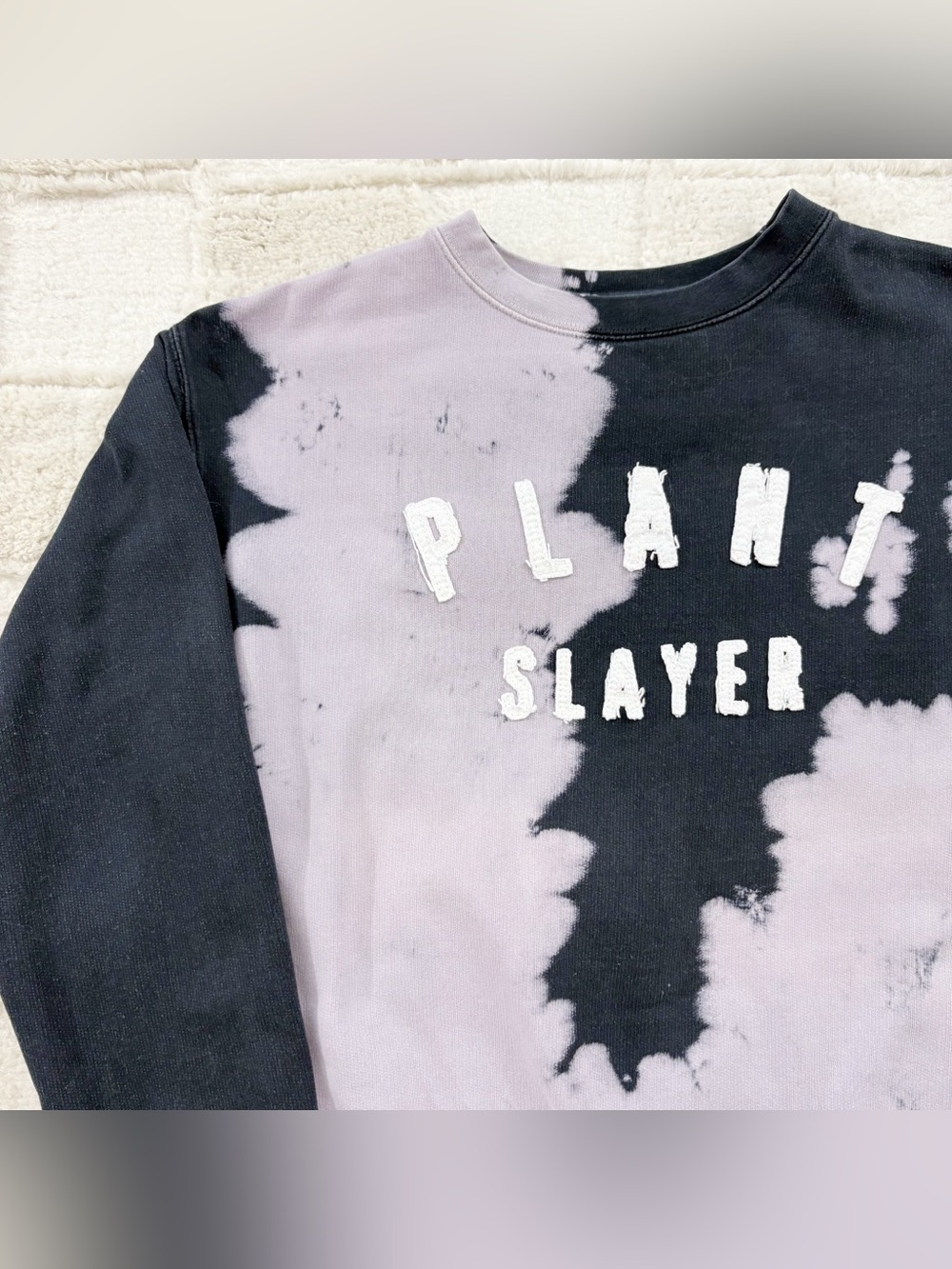 Beet x Beet Vegan Apparel Plant Slayer Sweatshirt Crewneck XS Oversized Tie Dye - Picture 2 of 9